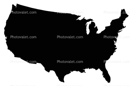 Silhouette of the United States of America, USA