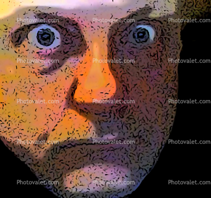 The bewilderment of self, eyes, texture, face, Paintography