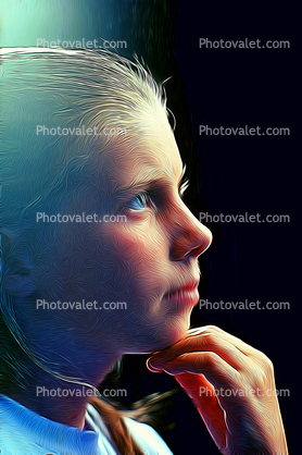 Profile of a girls face, Paintography