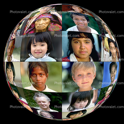 Globe of Faces, Round, Circular, Circle