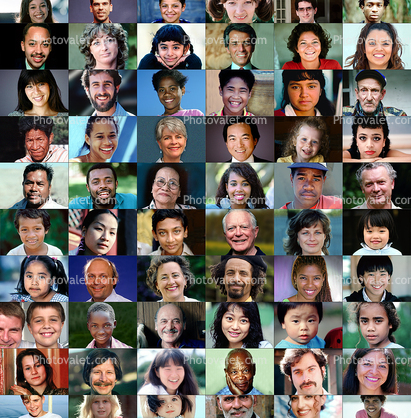 The Smiles of Humanity, Faces in a Grid, Diversity