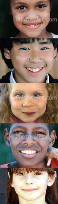 Children, Bookmark, Panorama, Faces in a Grid, Diversity