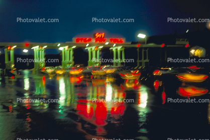 San Francisco Oakland Bay Bridge Toll Plaza, Wet, Rainy