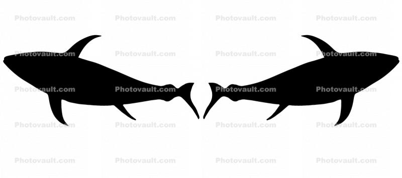 Tuna Fish Motif silhouette, logo, shape