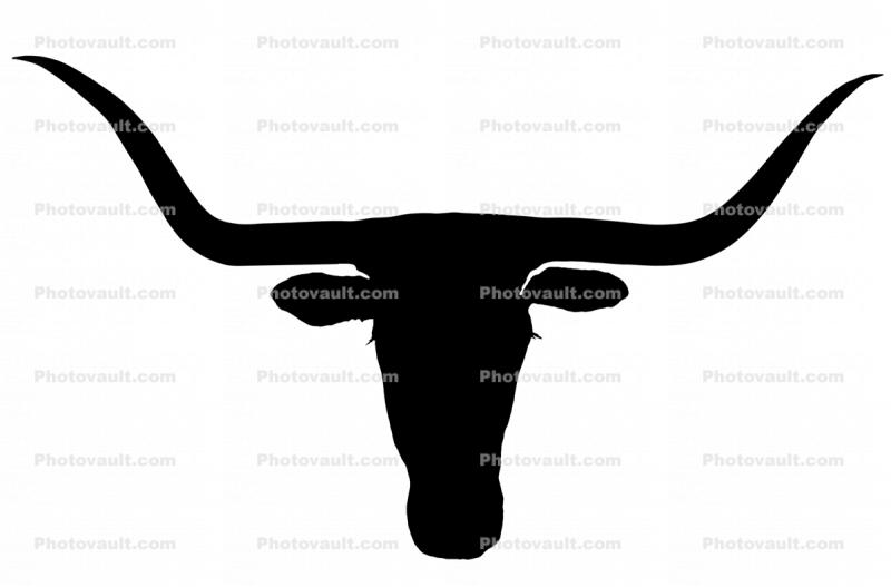 Texas Longhorn silhouette, logo, shape