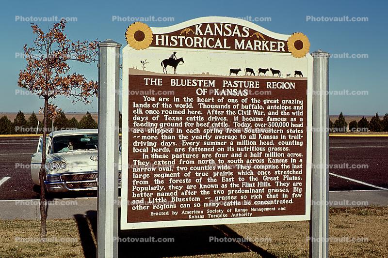 The Bluestem Pasture Region of Kansas, Historical Marker, 1960s
