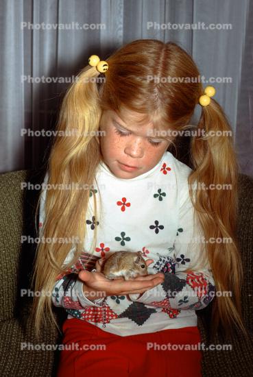 Red Haired Girl with a Gerbil