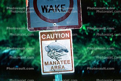 No Wake, Caution Manatee Area