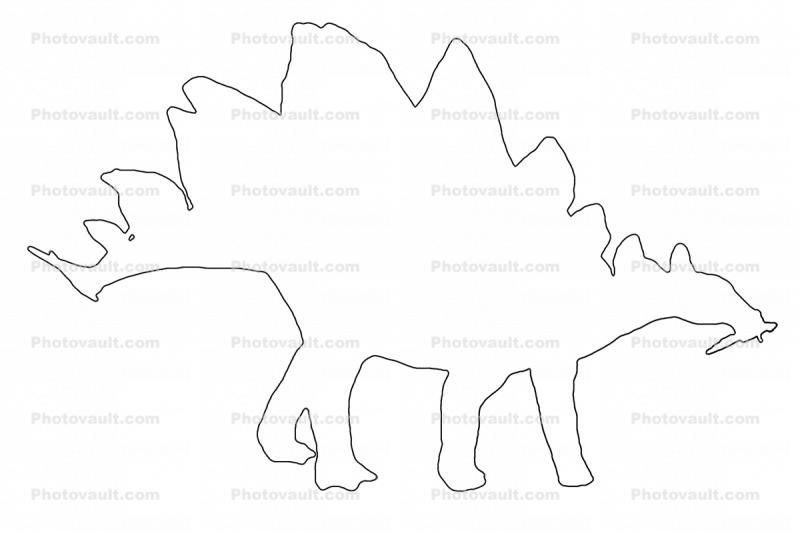 Stegosaurus outline, line drawing