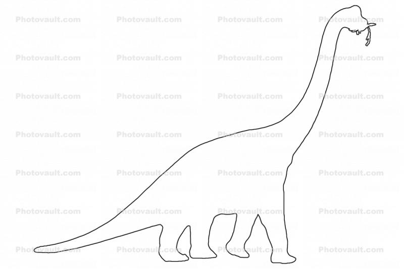 Brontosaurus outline, line drawing