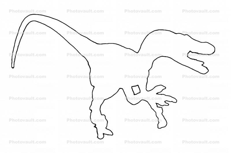 Dinosaur outline, line drawing