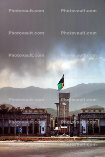 Entrance, Buildings, Tower, Mountains, Presidential Palace, Kabul, 1974