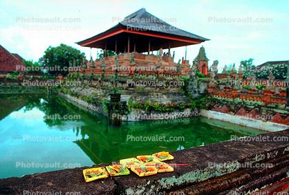 Pond, gardens, Statue, Kerta Gosa Klungkung, Bali Heritage Royal Court, landmark, offering