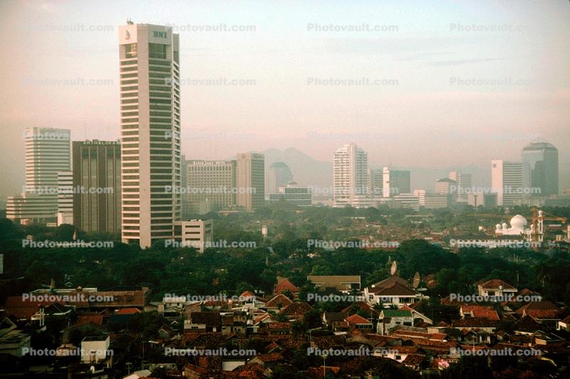 Jakarta Cityscape, Skyline, Building, Skyscraper, Downtown, smog, highrise