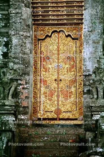Golden Door, ornate, doorway, entrance, decorated, opulent, Como Shambhala Hotel, formerly Begawan Giri Estate, Ubud, Bali