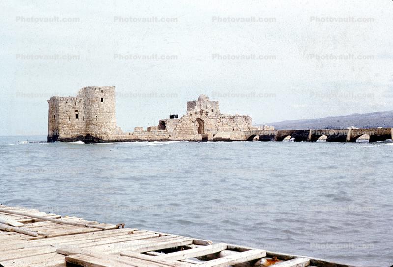 Castle, Ruin, Bridge, Mediterranean Sea