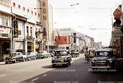 Cars, Shops, Stores, Downtown, Retro, 1950s