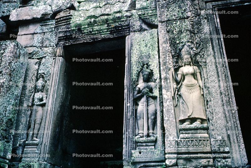 Temple Building, Bas-relief, carvings, Queen, Woman, rock, stone