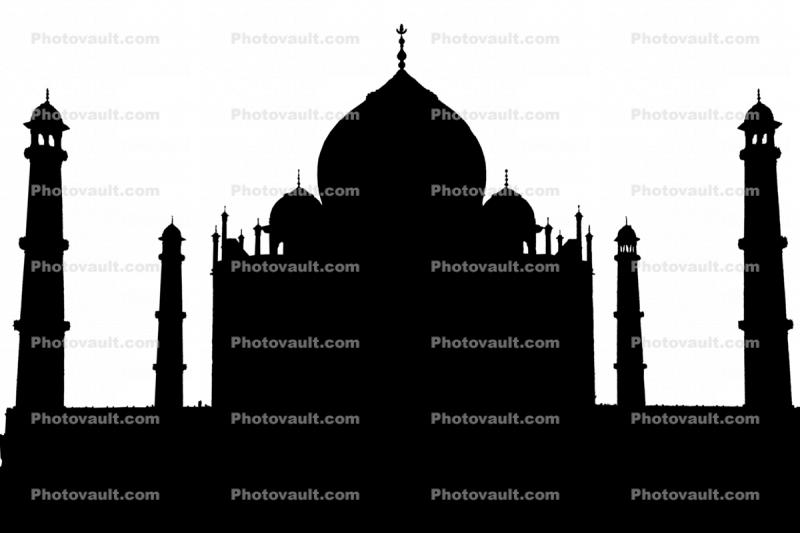 Taj Mahal silhouette, shape, logo
