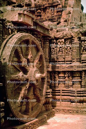 Chariot Wheel, Carving, Sun Temple, Konarak, Orissa, 1950s