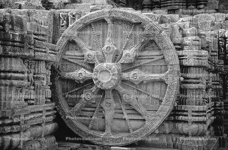 Chariot Wheel, Carving, Sun Temple, Konarak, Orissa