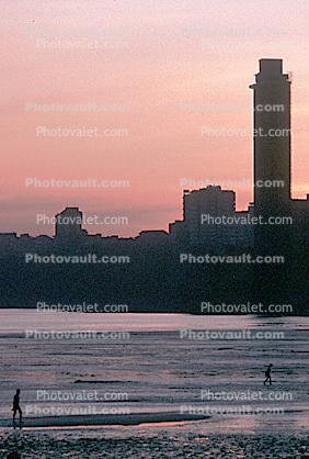 Chowpatty Beach, buildings, Malabar Hill, Mumbai