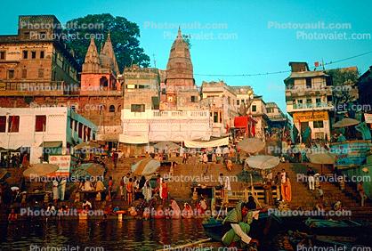People Bathing in the Ganges, Varanasi, Ganges River, Banaras