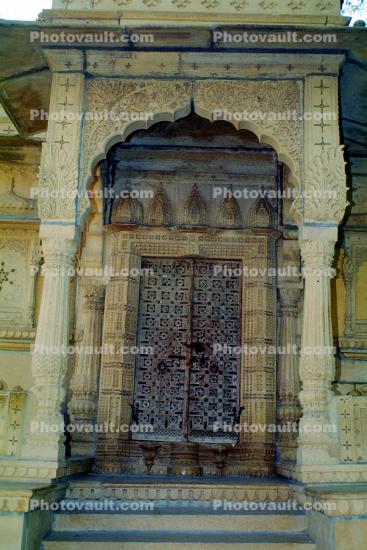 Door, Doorway, steps, arch, building, shrine, temple, Jaisalmir, Rajastan
