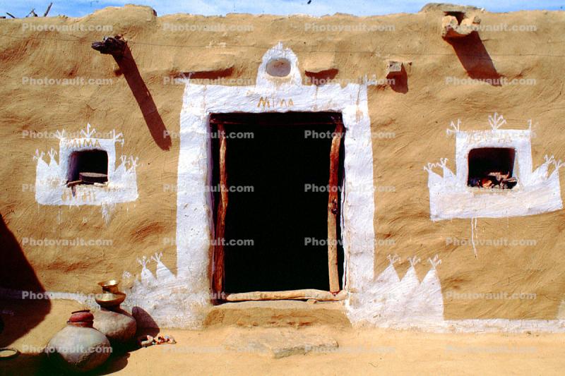 Door, Doorway, Entrance, Adobe, Windows, Thar Desert, Rajasthan, Dirt, soil