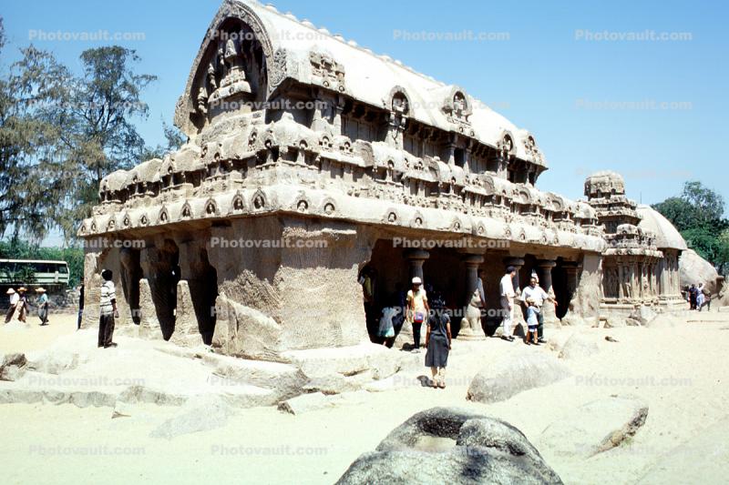 Pancha Rathas shrine, Mahabalipuram, Tamil Nadu, building