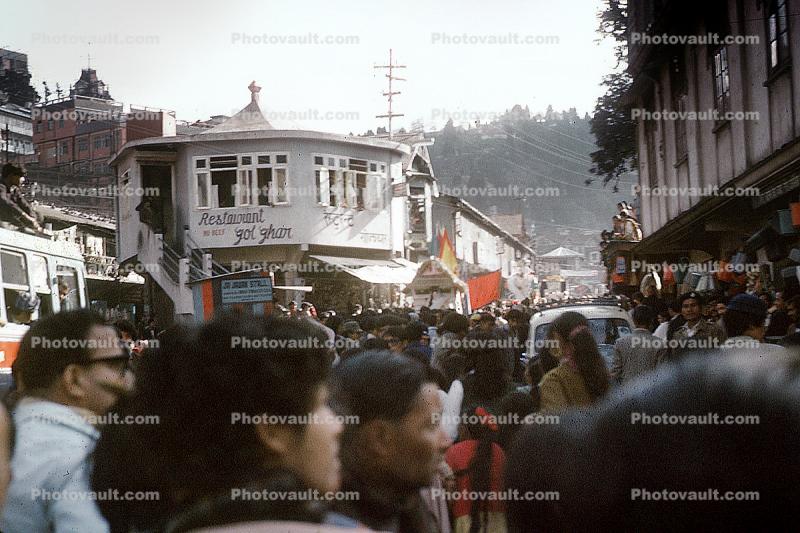 Crowded Street, Buildings, Darjeeling