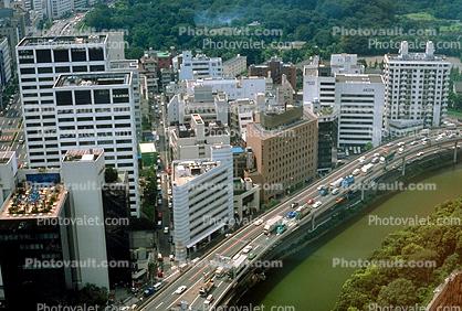 Buildings, skyline, cityscape, road, Tokyo