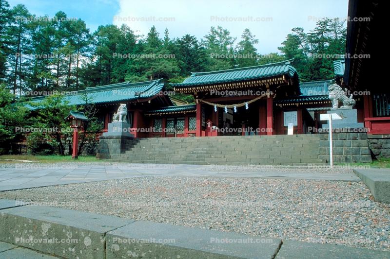 Steps, statues, shrine, building, temple, Nikko