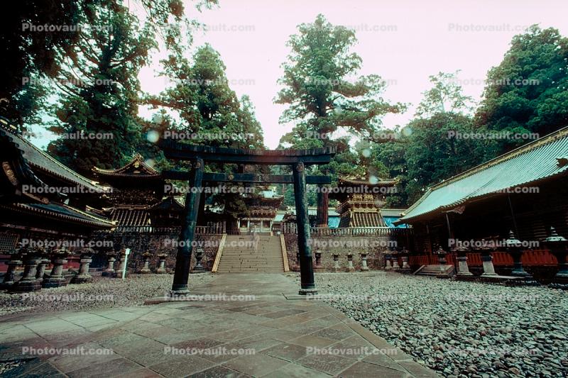 Torii Gate, Toshogu Shrine, ornate, building, shrine, temple, Nikko, opulant