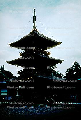Pagoda, Shrine, building, Narita, 1950s