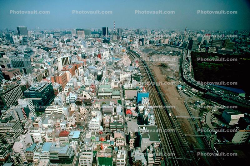 Cityscape, Buildings, Highway, Tennis Courts, Tokyo