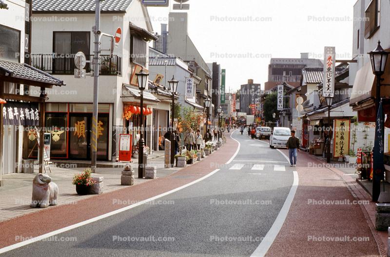 Street, shops, buildings, walkway, Narita