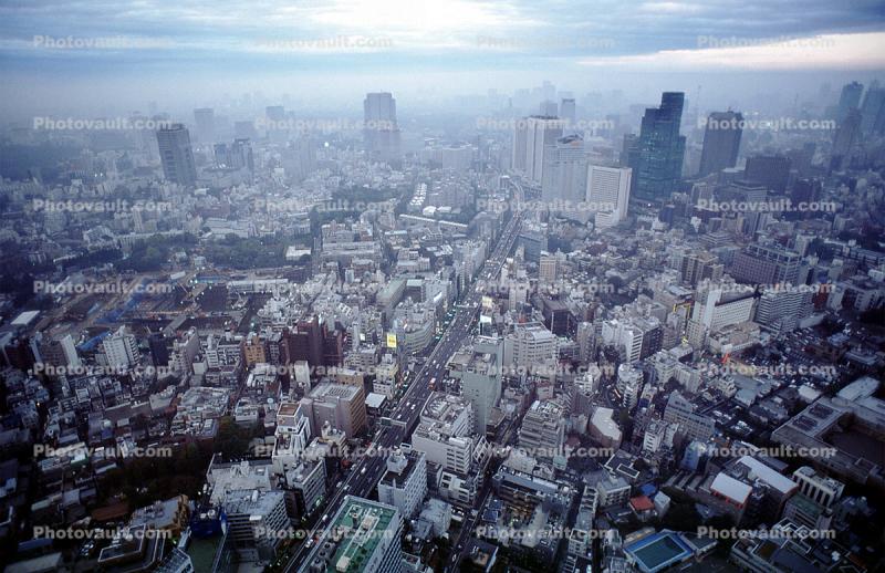 Tokyo Skyline, buildings, hazy