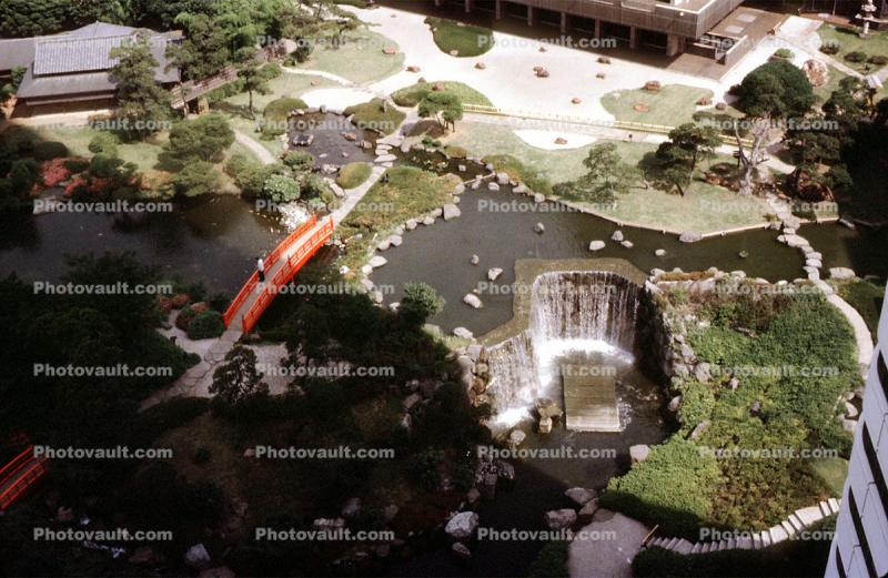 Taiko Arch Bridge, Gardens, Waterfall, Pond
