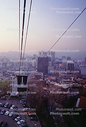 Namsan Cable Car, parking lot, skyline, highrise, skyscrapers