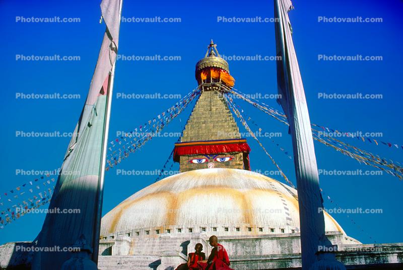 Stupa Boudhanath, Kathmandu, Dome, Sacred Place, Buddha eyes