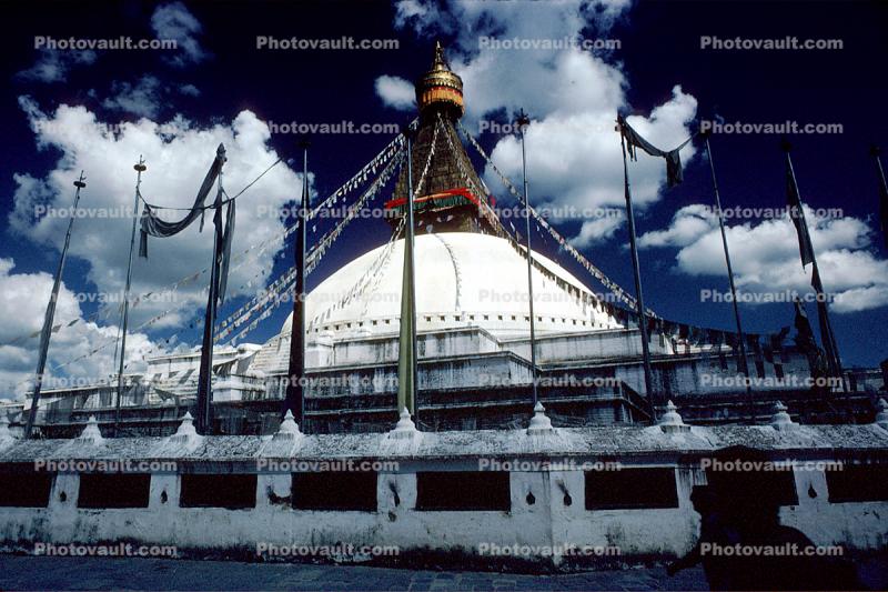 Stupa, Statue, Stupa Boudhanath, Kathmandu, Dome, Flags, Sacred Place, Buddhist Shrine, temple, building