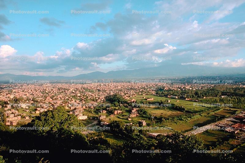 Kathmandu Valley, Homes, Houses, buildings, skyline, mountains