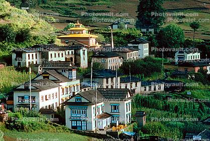 Village, buildings, homes, Junbesi, Himalayan Mountains