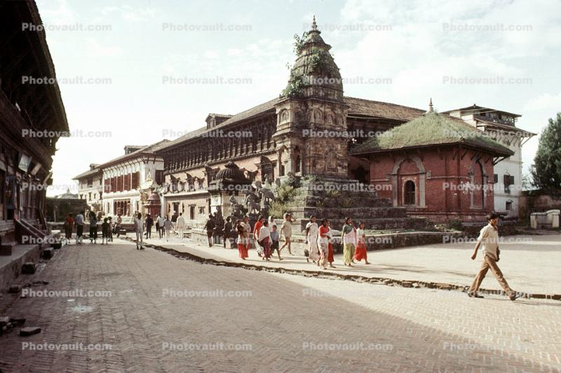 Temple, Building, Street, Coblestone, Kathmandu