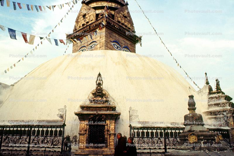 Swayambhunath Stupa, Dome, Sacred Place, Kathmandu, Buddhist Shrine, temple, building