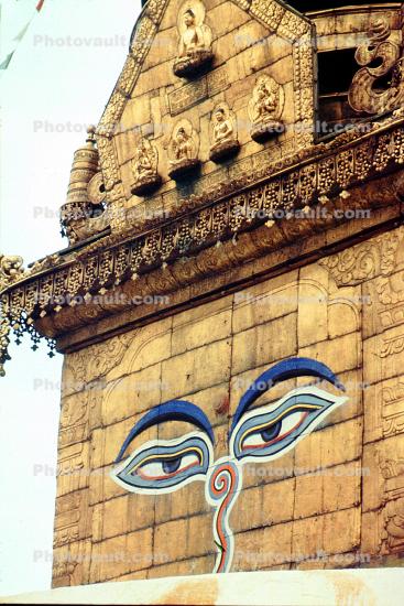 Buddha's Eyes, Statue, Bodnath Stupa, Kathmandu