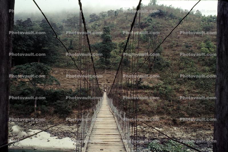 Footbridge, Suspension Bridge, River, Annapurna Sancuary
