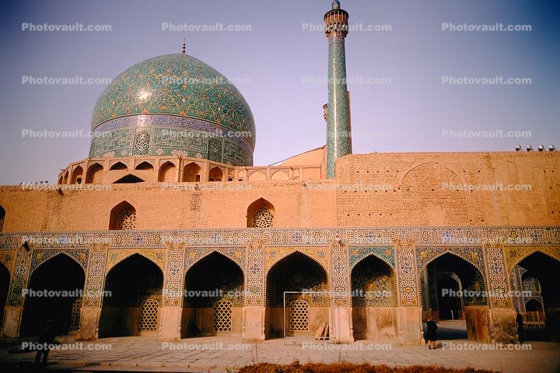 Jameh Mosque, J meh Mosque of Isfah n, Esfahan, landmark, minaret, 1950s