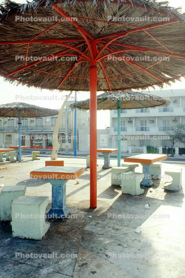 Parasol, seats, tables, cafe, Bushehr